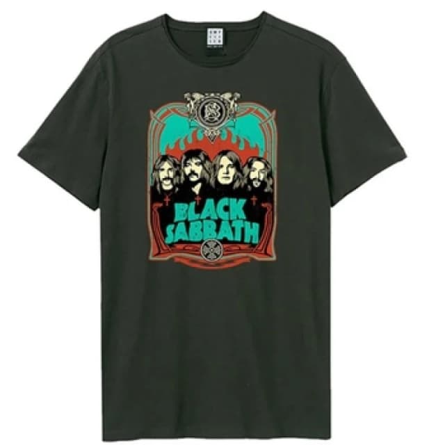 Black Sabbath Black Sabbath Men Flames T-Shirt in Charcoal Size: X-Small Charcoal XS Male 5063527284181