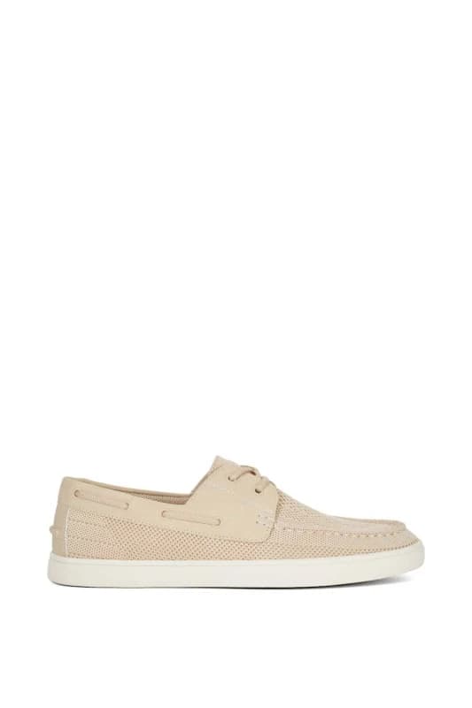 Dune London Mens 'Blaizerss' Boat Shoes in Cream Size: 7 Cream Male 7