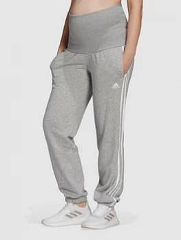 adidas Essentials Cotton 3-Stripes Joggers (Maternity) Wo - Medium Grey Heather / White