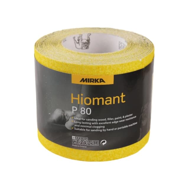 MIRKA 115mm Yellow Hiomant Paper 5m Rolls - P80 - Mirka 4153400180