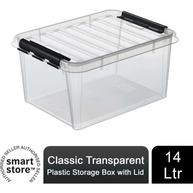SmartStore Classic Transparent 'Plastic Storage Box' with Lid Clear unisex