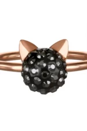 Ladies Karl Lagerfeld Rose Gold Plated Choupette Ring size N 5378075