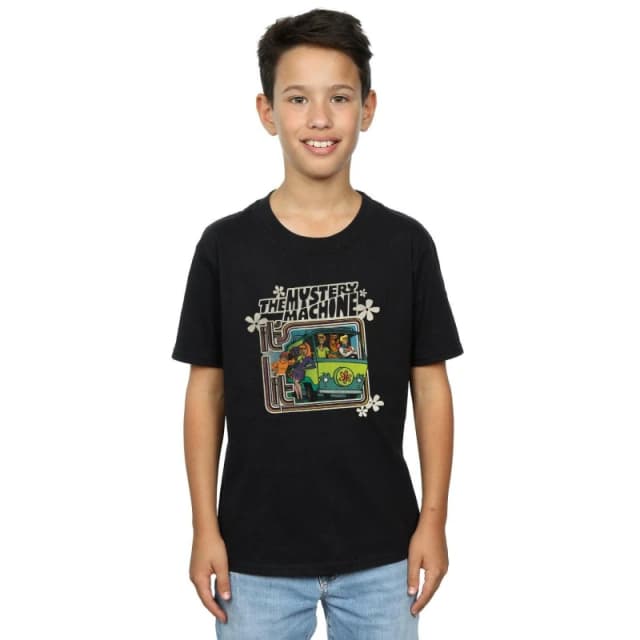 Scooby Doo The Mystery Machine Cotton T-Shirt Black male