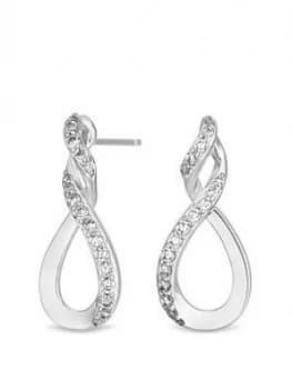 Simply Silver Cubic Zirconia Infinity Top Twist Drop Earring