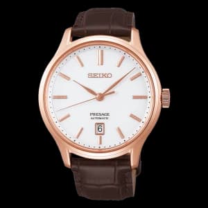Seiko Presage Automatic Zen Garden Brown Leather Watch