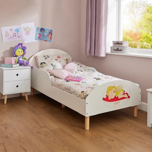 Liberty House Toys Fairy Theme Toddler Bed in White White Unisex
