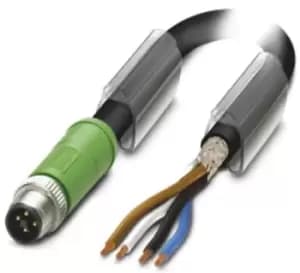 Phoenix Contact, SAC-4P-MST/ 3.0-PUR SH SCO Series, Straight M12 to Unterminated Cable assembly, 3m Cable