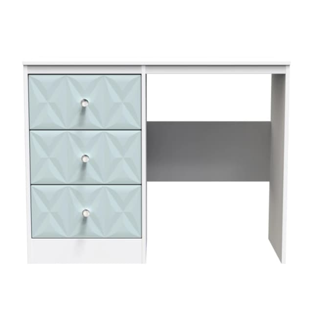 San Jose Ready Assembled Matt Duck Egg Blue & White 3 Drawer Non-Extendable Dressing Table (H)756mm (W)969mm (D)395mm