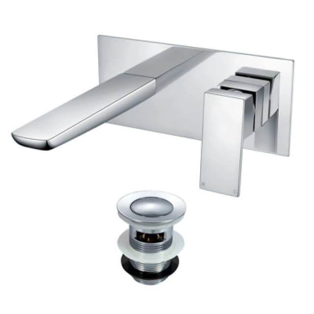 Nes Home Finn Wall Mounted Basin Mixer Tap & Basin Waste Chrome
