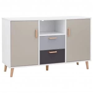 Delta 2 Door 2 Drawer Sideboard - White & Grey