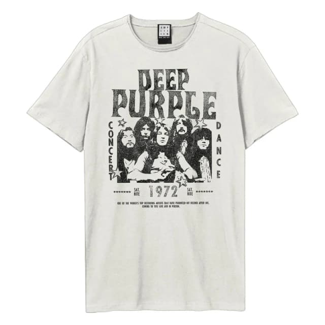 Amplified Amplified Men 1972 Deep Purple T-Shirt in White Size: X-Small White XS Male 5063693957117