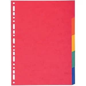 Exacompta Dividers A4+ 220g, 5 Part, Bright, Plain, Pack of 50