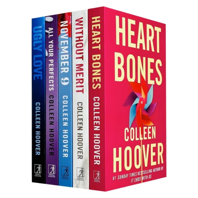 Colleen Hoover 5 Book Collection Heart Bones, Without Merit, November 9, Ugly Love, All Your Perfects Colleen Hoover Books