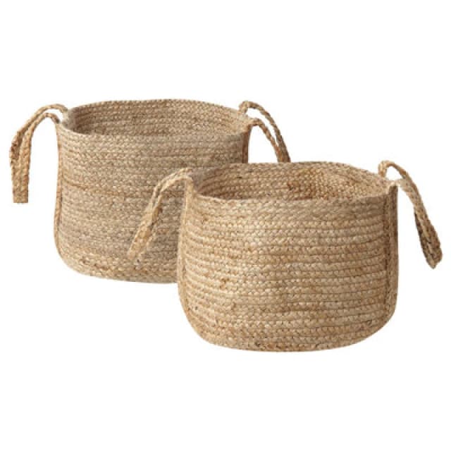 Beliani Set Of 2 Baskets Kornak Jute Natural