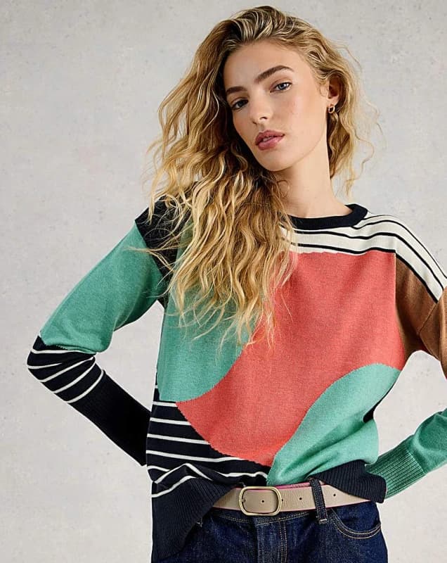 White Stuff White Stuff Olive Jumper Navy Multi - White Stuff - Size: 14 Navy Multi Female 14 ZD45203