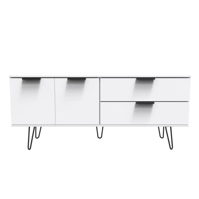 Fuji 2 Drawer 2 Door Wide Sideboard In White Matt (Ready Assembled)