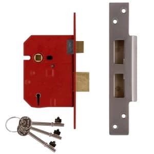Union 2234E 5 Lever BS Mortice Sashlock Satin Chrome Finish 79.5mm 3" Box