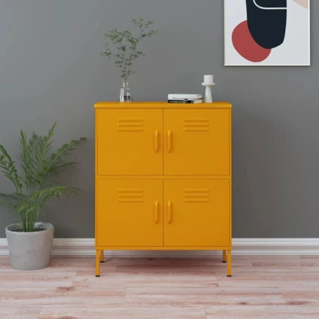 VIDAXL Storage Cabinet Mustard Yellow 80x35x101.5cm Steel Vidaxl 8720286564493