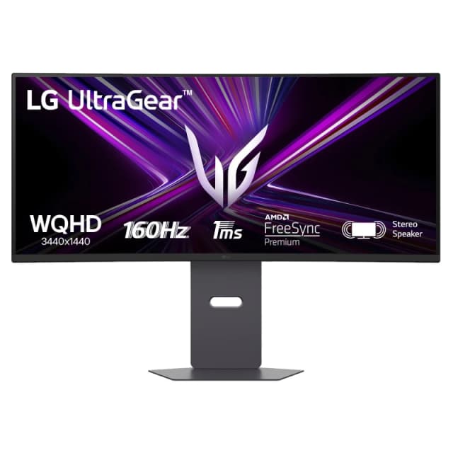 LG UltraGear 34" UltraWide Quad HD VA 160Hz 1ms Height Adjustable Curved Gaming Monitor with Speakers 34G600A-B.AEK