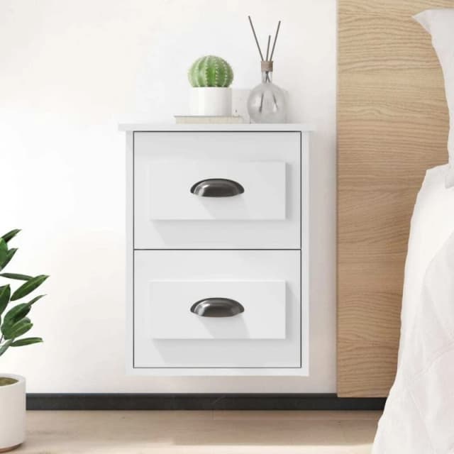 VIDAXL Wall-mounted Bedside Cabinet White 41.5x36x53cm Vidaxl 8720845792824