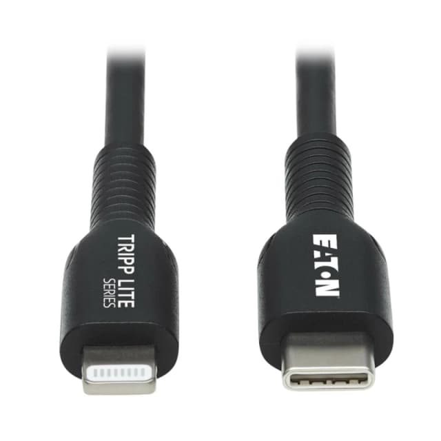 Eaton Tripp Lite M102-03M-BK USB-C to Lightning Sync/Charge Cable (M/M), MFi Certified, Black, 3m (9.8 ft.) M102-03M-BK