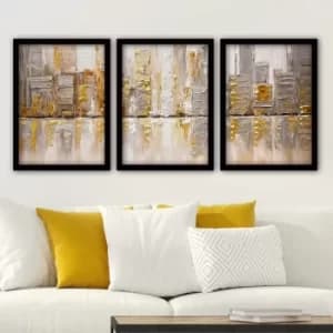 3SC184 Multicolor Decorative Framed Painting (3 Pieces)