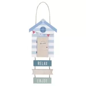 Relax Unwind Enjoy Beach Hut Hanging MDF Sign