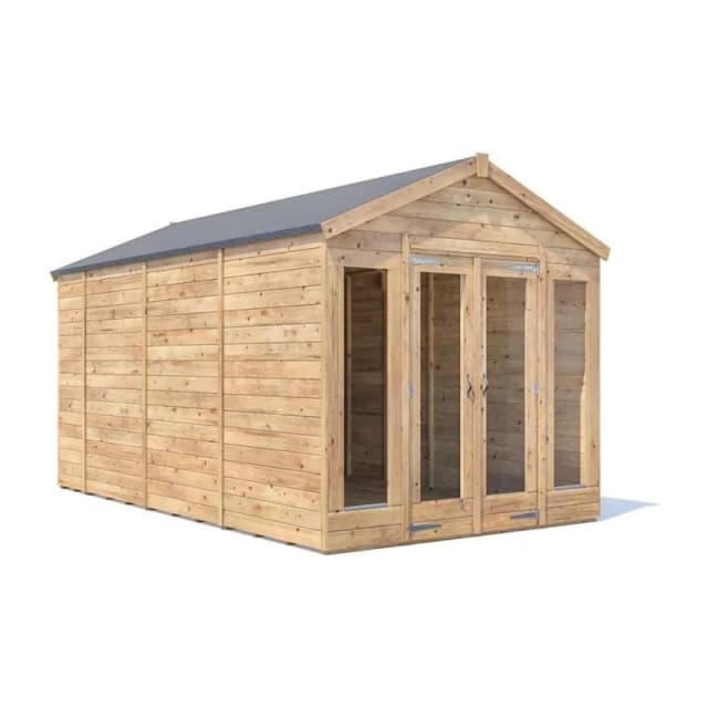 Dunster House Summerhouse 2.4M X 4M (8' X 14') Apex Roof Fully Pressure Treated Ragepanda Modular