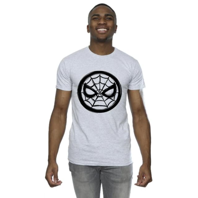 Marvel Marvel Men Spider-Man Chest Logo T-Shirt in Grey Size: Small Grey S Male 5063283503519