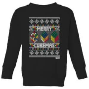 Rubiks Merry Cubemas Kids Christmas Sweatshirt - Black - 11-12 Years