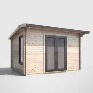 Power 12' x 8' Apex Log Cabin Doors Central