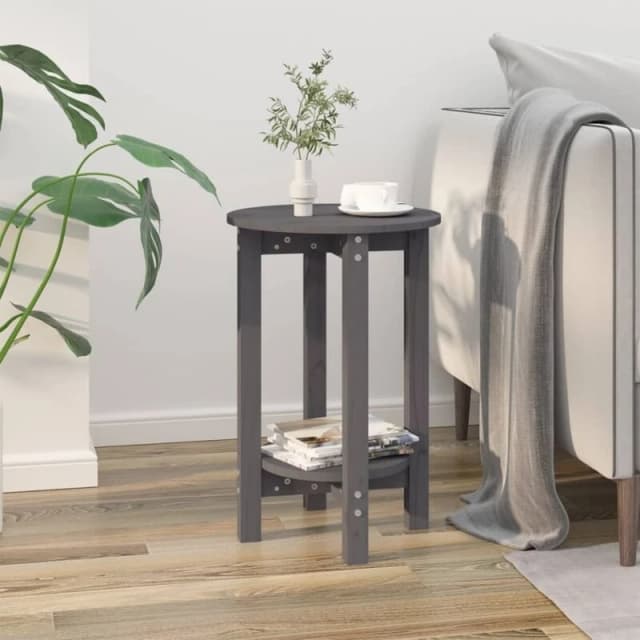 Vidaxl Coffee Table Grey Ø 40X60 Cm Solid Wood Pine, Grey 822359