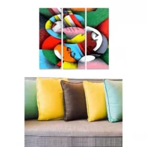 MDF82177069 Multicolor Decorative MDF Painting (3 Pieces)