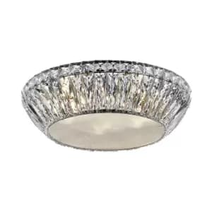 Impex Armel 5 Light LED Flush Chrome Ceiling Fitting