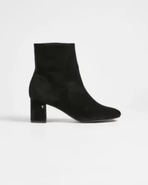 Suede Block Heel Ankle Boot