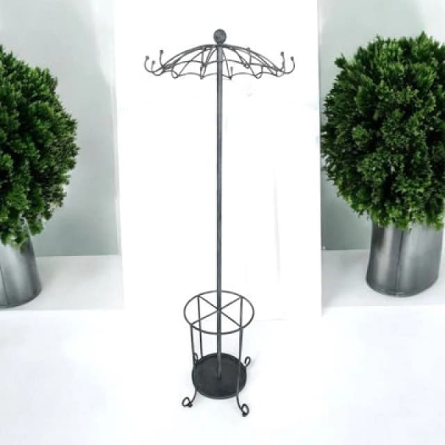172Cm Grey Metal Coat Stand/ Umbrella Hold
