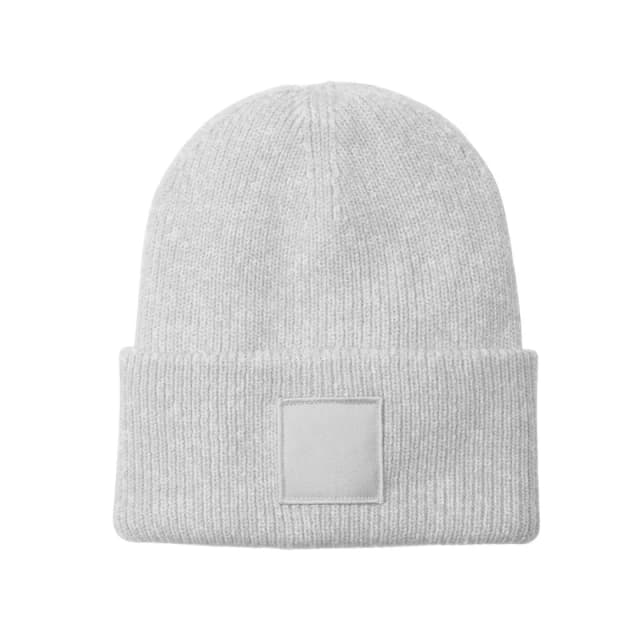 Beechfield Beechfield Men Tonal Patch Deep Cuffed Beanie in Light Grey Light Grey One Size Male 5063574977432