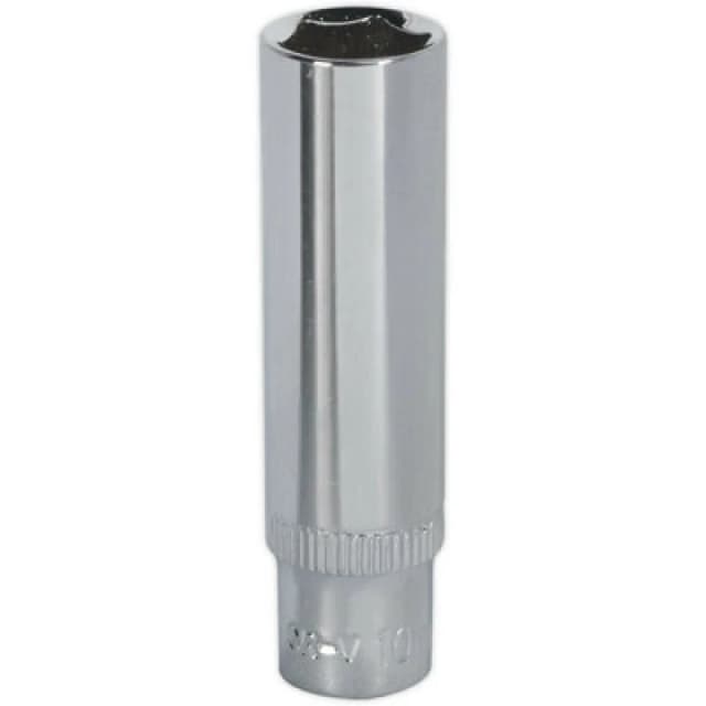 Loops 10mm Forged Steel DEEP Drive Socket - 1/4" Square Drive Polished Chrome Vanadium Metallics