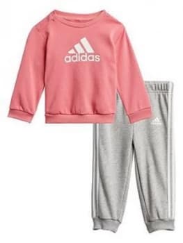 Adidas Unisex Infant I Badge Of Sport Jog Pant Set - Pink/Grey