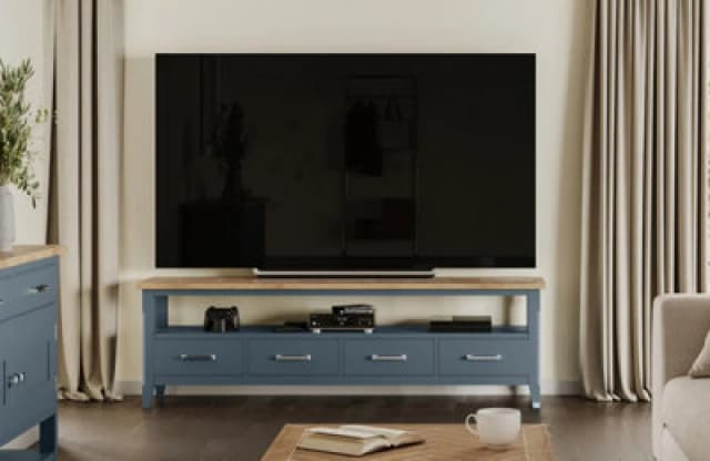 Baumhaus Signature Blue - Large Widescreen Television Cabinet