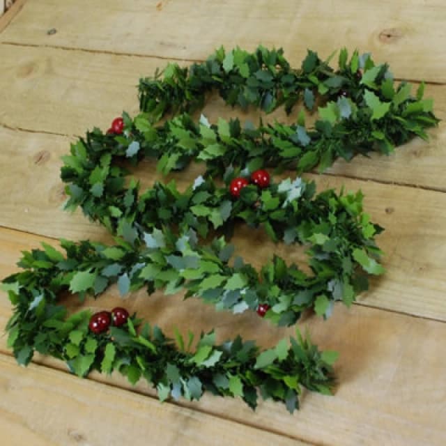 Samuel Alexander 2M Christmas Holly With Red Berries Tinsel Or Garland