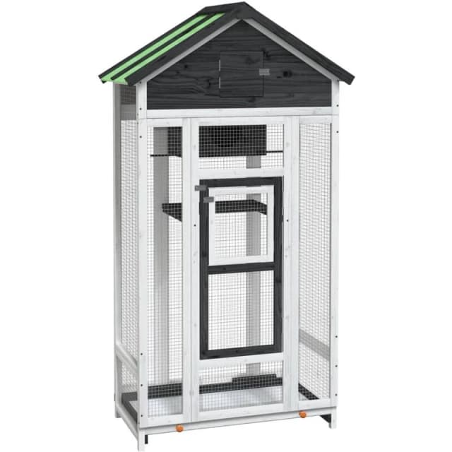 vidaXL Bird House Grey 91.5x53x170cm Solid Wood Pine, Grey 172253