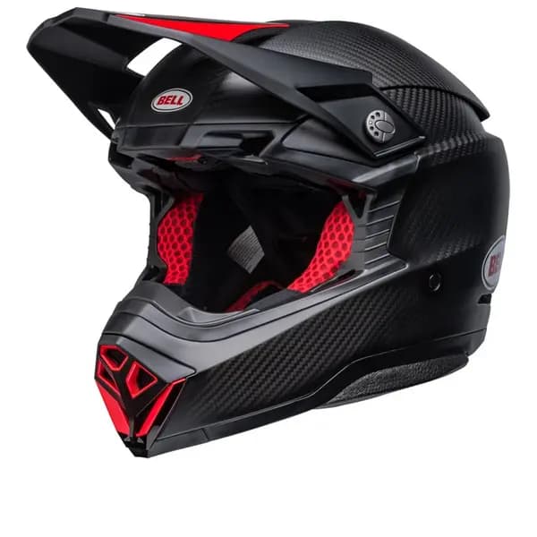 Bell Moto-10 Spherical Solid Satin Gloss Black Red Offroad Helmet Size M