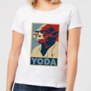 Star Wars Yoda Poster Womens T-Shirt - White - XXL