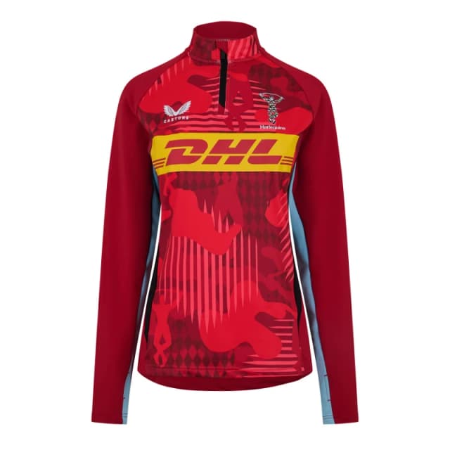 Castore Harlequins quarter Zip Midlayer 2024 2025 Womens - Red Red 8