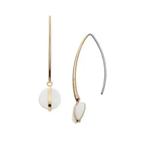 Sea Glass White Glass Hoop Earrings