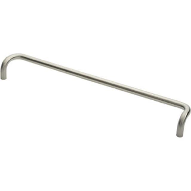 Loops Cranked Door Pull Handle 19mm Dia 600mm Fixing Centres Satin Steel Metallics unisex