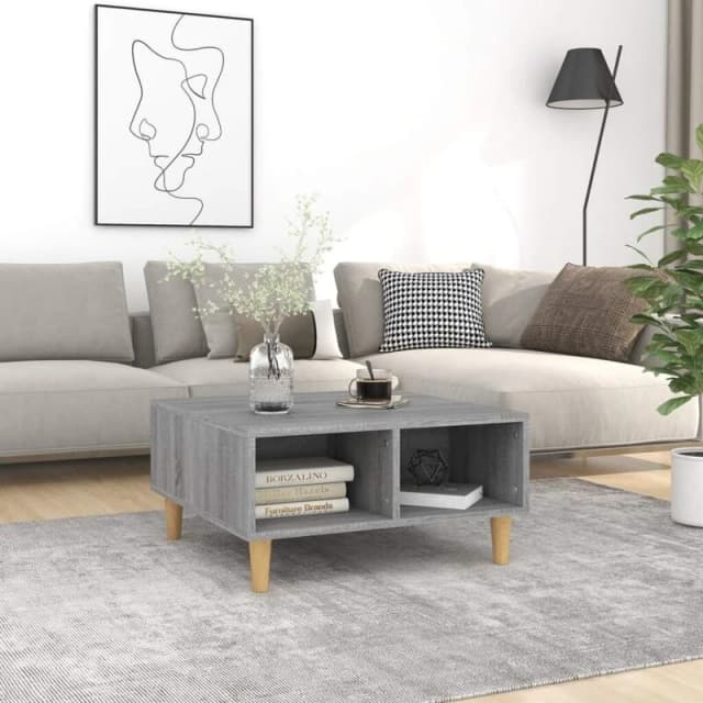 VIDAXL Coffee Table Grey Sonoma 60x60x30cm Engineered Wood Vidaxl 8720286855140