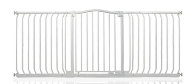 Safetots Curved Top Safety Gate, 179Cm - 188Cm, Matt White, Pressure Fit Stair Gate