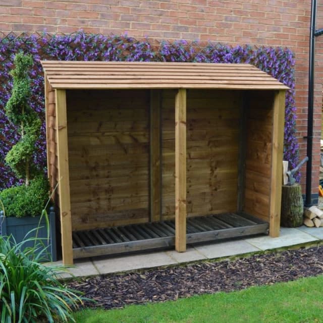 Rutland County Garden Furniture Ltd Normanton 6ft Log Store - L80 x W230 x H181cm - Rustic Brown Brown Unisex